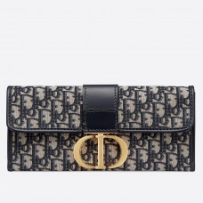 Чанта Dior 30 Montaigne Clutch в син наклонен плат