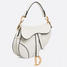 Мини чанта Dior от бяла телешка кожа с шарки
