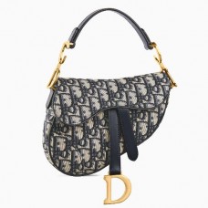 Мини чанта Dior от син жакардов плат Oblique