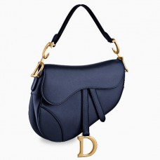 Чанта Dior Saddle от тъмносиня телешка кожа