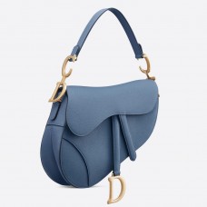 Чанта Dior Saddle от телешка кожа в деним син цвят