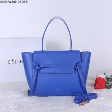 Чанта за колан Celine от естествена телешка кожа в синьо