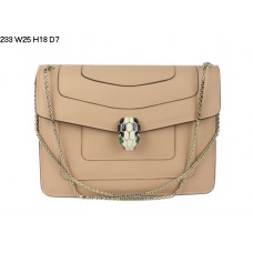 Чанта за рамо Bvlgari Serpenti от телешка кожа GM, розова 233