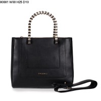 Bvlgari Нова чанта Serpenti Ferrari от естествена кожа, черна 80381