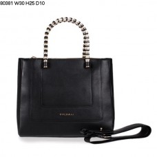 Bvlgari Нова чанта Serpenti Ferrari от естествена кожа, черна 80381