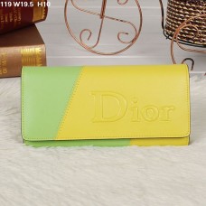 Christian Dior Многоцветен жълт/лайм портфейл с капаче 119
