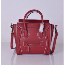 Чанта Celine Small Luggage Tote, червено-синя, 20 см