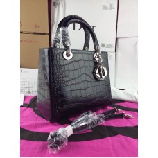 Реплика Dior Lady Totes чанта от естествена кожа черна