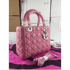 Реплика на дамска чанта Dior Lady Totes от естествена кожа в розово