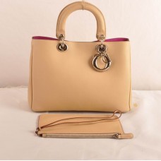Чанта Dior Diorissimo Medium от оригинална кожа, кайсия (златни обкови) 603